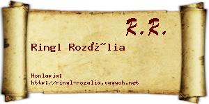 Ringl Rozália névjegykártya